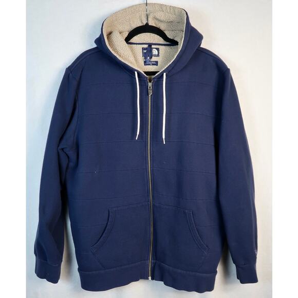 The North Face Men's Blue Sherpa Lined Zip-Up Hoodie SZ XL